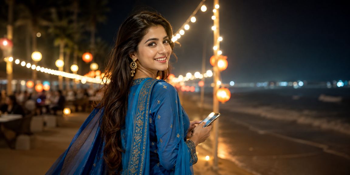 কক্সবাজারে সালোয়ার কামিজ পরিহিত একজন ব্যবহারকারী মোবাইলে s01 গেমস দেখছেন